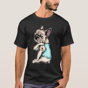 Französischer Bulldog Tattoos I Liebe Vater Hund T-Shirt