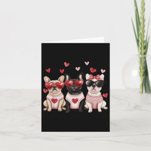 Französischer Bulldog-Valentinstag Herzentier Karte