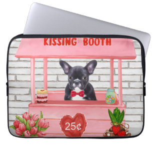 Französischer Bulldog-Valentinstag-Kissingstand Laptopschutzhülle