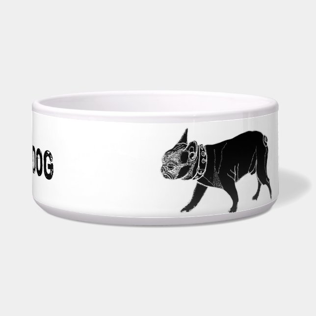 Französischer Bulldog/Vorsicht beim Hund Napf (Vorderseite)