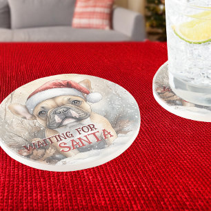 Französischer Bulldog Wart für die Wasserfarbe des Getränkeuntersetzer