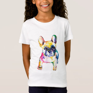 Französischer Bulldog Wasserfarben Hand Gezeichnet T-Shirt