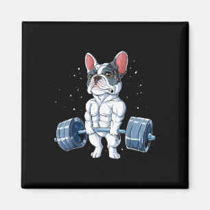 Französischer Bulldog Weightlift Funny Deadlift Gy Magnet