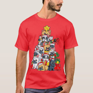 Französischer Bulldog Weihnachtsbaum Hund Weihnach T-Shirt