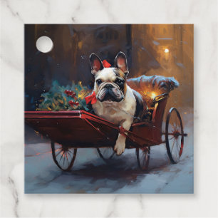 Französischer Bulldog Weihnachtsfeiertag Geschenkanhänger