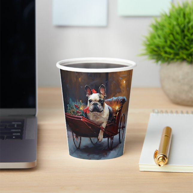 Französischer Bulldog Weihnachtsfeiertag Pappbecher (InSitu)