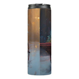 Französischer Bulldog Weihnachtsfeiertag Thermosbecher