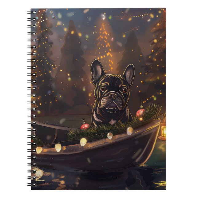 Französischer Bulldog Weihnachtsfest Reise Notizblock (Vorderseite)