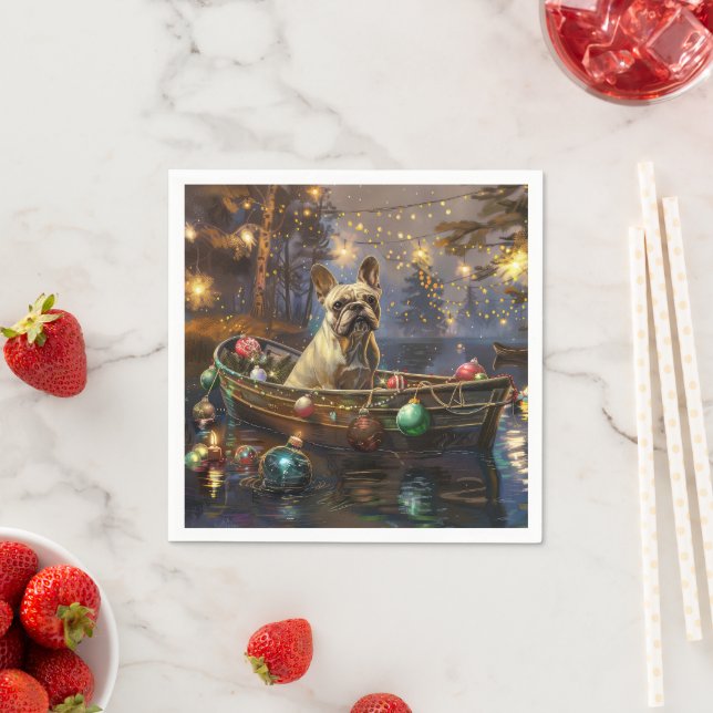 Französischer Bulldog Weihnachtsfest Reise Serviette (Beispiel)