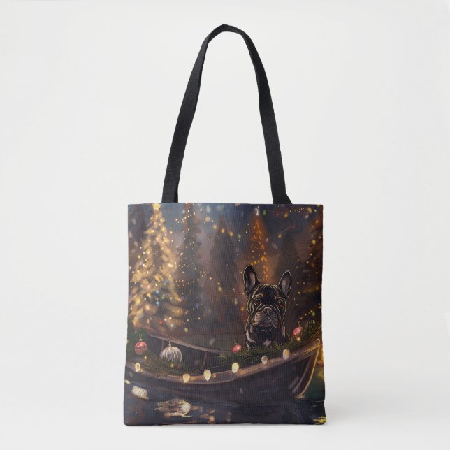 Französischer Bulldog Weihnachtsfest Reise Tasche (Vorderseite)