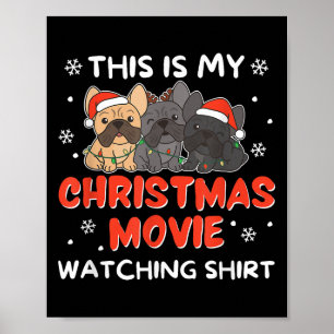 Französischer Bulldog Weihnachtsfilm Watching Men Poster
