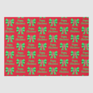 Französischer Bulldog Weihnachtshund & Grüner Bow  Seidenpapier