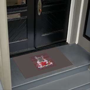 Französischer Bulldog Weihnachtslicht Ugly Sweate Fußmatte