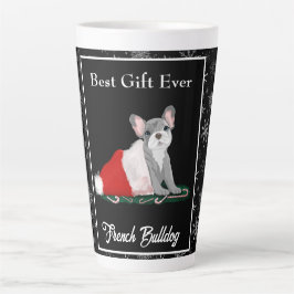 Französischer Bulldog Welpe in Santa Hat Latte Tas Milchtasse