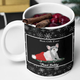 Französischer Bulldog Welpe in Santa's Hat Coffee  Jumbo-Tasse