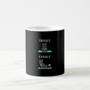 Französischer Bulldog Yoga Inhale Exhale Funny Dog Kaffeetasse