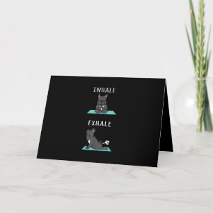 Französischer Bulldog Yoga Inhale Exhale Funny Dog Karte