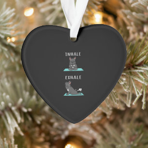 Französischer Bulldog Yoga Inhale Exhale Funny Dog Ornament