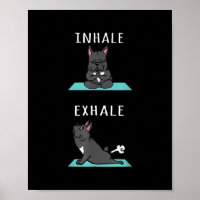 Französischer Bulldog Yoga Inhale Exhale Funny Dog