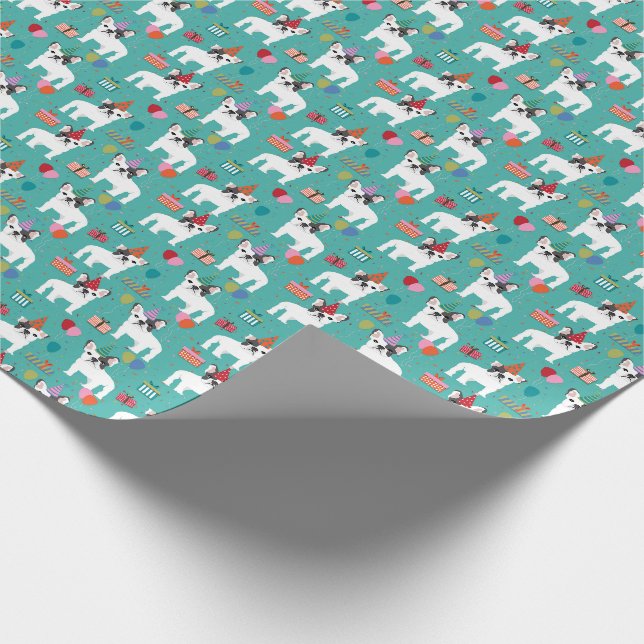 Französischer Bulldog zum Geburtstag Geschenkpapier (Ecke)