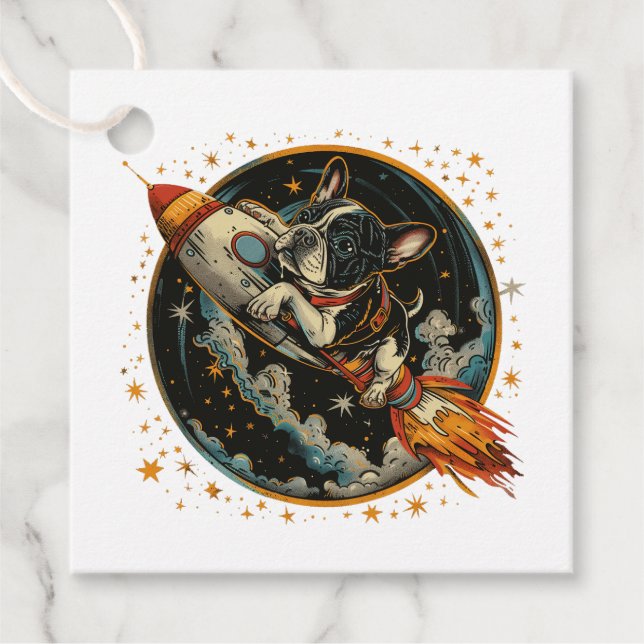 Französischer Bulldogge-Astronaut Geschenkanhänger (Vorderseite)