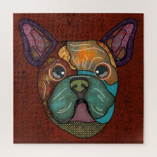 Französischer Bulldogge hässliches Gesicht Jigsaw 