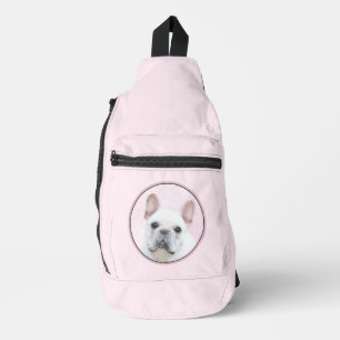 Französischer Bulldogge Malerei Weißes Cream Pet H Crossbody Bag