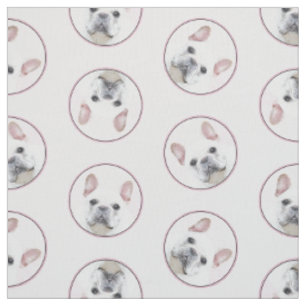 Französischer Bulldogge Malerei Weißes Cream Pet H Stoff