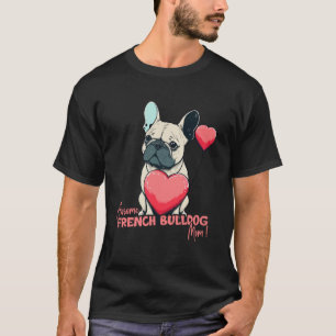 Französischer Bulldogge mit Herzballon Mama T-Shirt