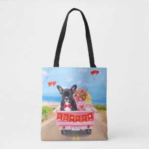 Französischer Bulldogge Valentinstag LKW Tasche