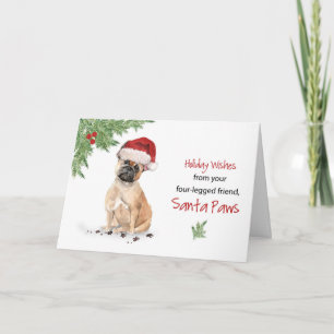 Französischer Bulldogge Weihnachten Vom Hund im We Karte