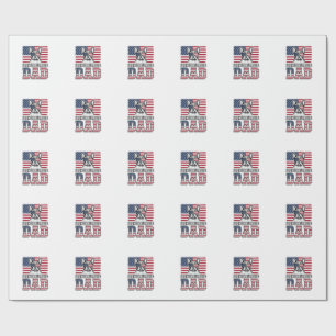 Französischer Bulldoggen-Vater Patriotisch Vintage Geschenkpapier