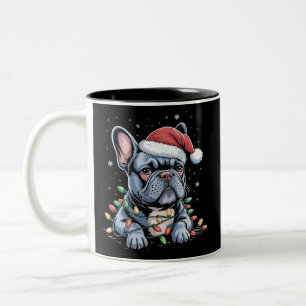 Französischer Bulldoggenliebhaber Frenchie Weihnac Zweifarbige Tasse