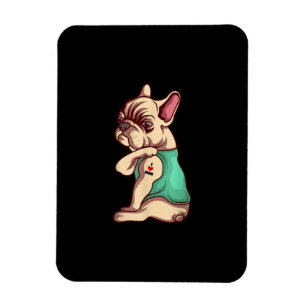 Französischer Bulldoghund in der Liebe Tätowierung Magnet