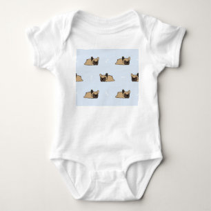 Französischer Bulldoghund Welpe, niedliches Schlaf Baby Strampler