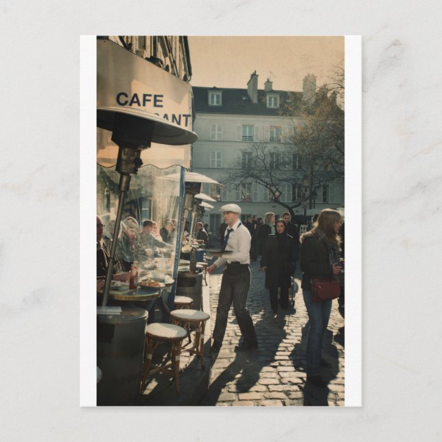 französischer Cafékellner Postkarte (Vorderseite)