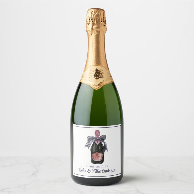 Französischer Champagner in Aquarellfarbe mit Stre (Vorderseite)