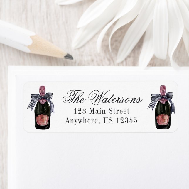 Französischer Champagner in Aquarellfarbe mit Stre (Insitu)