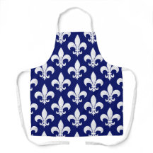 Französischer Chef Fleur de Lys Blau und Weiß Fran
