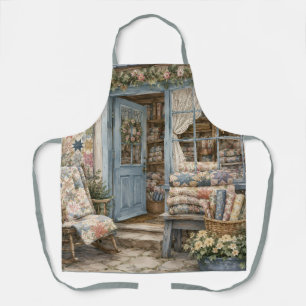 Französischer Cottagecore-Quiltladen-Wasserfarbe Schürze
