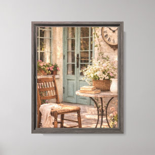 Französischer Couchtisch im Landhausstil aus Leine Leinwanddruck