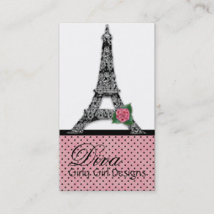 Französischer Eiffelturm-Girly Visitenkarte