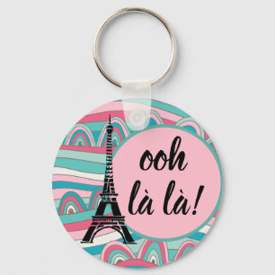 Französischer Eiffelturm Trendig Ooh la la!/ Monog Schlüsselanhänger