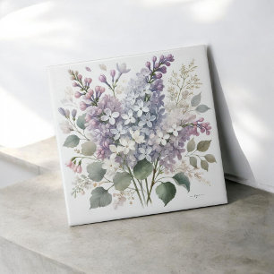 Französischer Flieder-Aquarell-Blumen-Elegantes Fr Fliese