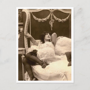 Französischer Flirt - Vintage Pinup Postkarte