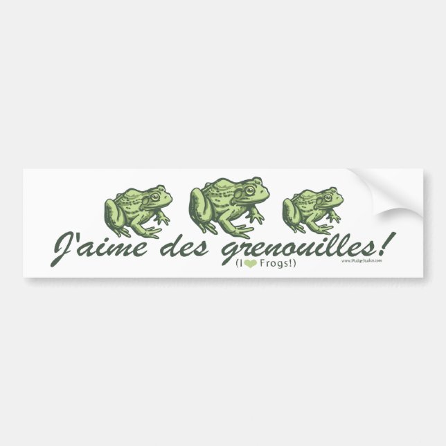 Französischer Frosch - Autoaufkleber (Vorne)