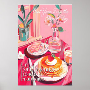 Französischer Frühstück-Kunstdruck Pink Café (Pos Poster
