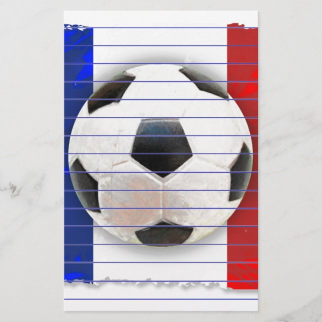 Französischer Fußball Briefpapier (Vorderseite)