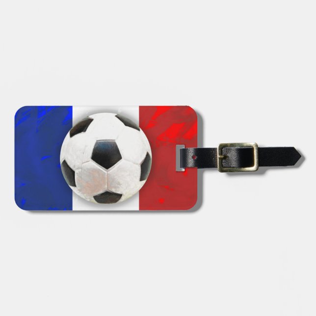 Französischer Fußball Gepäckanhänger (Vorderseite horizontal)
