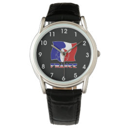 Französischer Fußballball und -flagge Armbanduhr